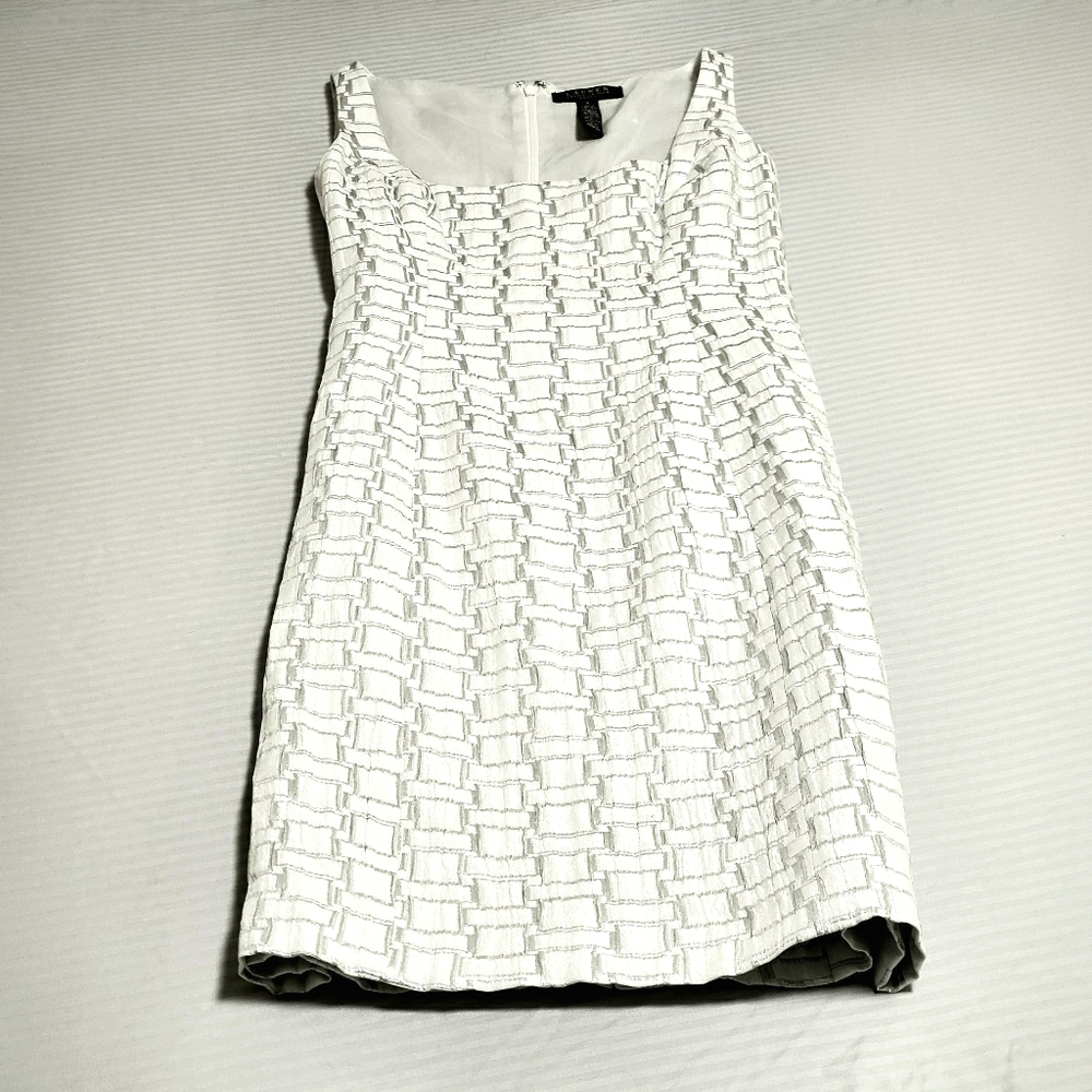 LAUREN RALPH LAUREN Festive White Silver Dress